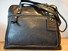 Rowallan Black Leather Twin Handle Shoulder Bag