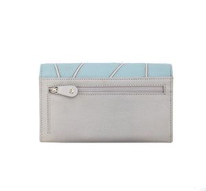 Aspen Flapover Matinee Leather Purse - Blue