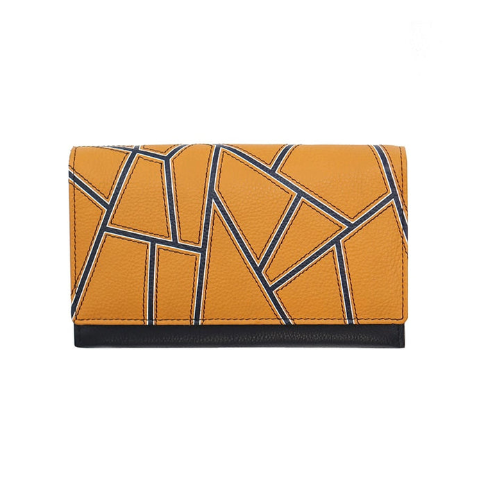 Aspen Flapover Matinee Leather Purse - Mustard