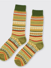 Hectors Men`s Fairisle Socks - Green