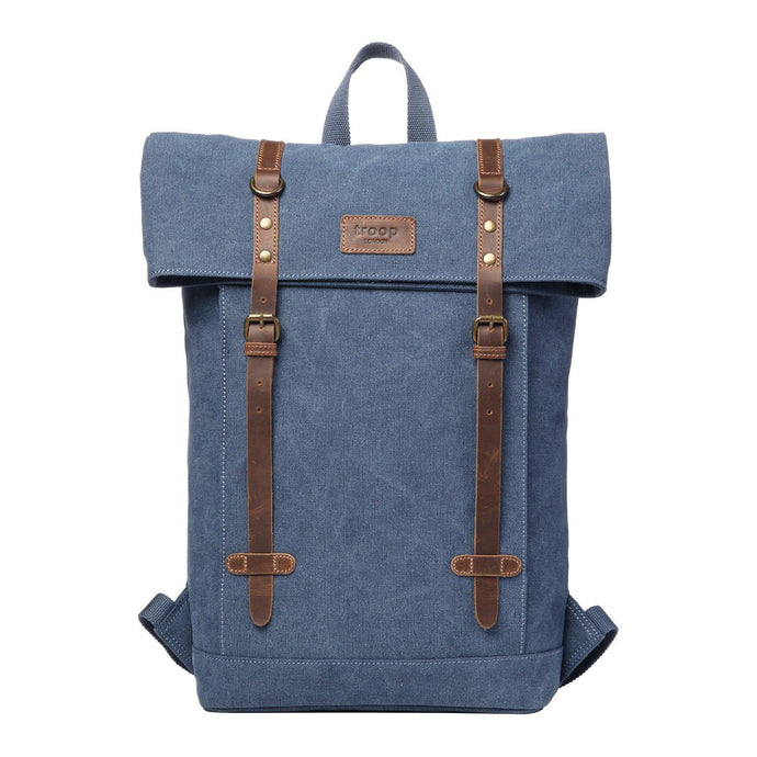 Troop London Heritage Canvas Laptop - Backpack - Blue