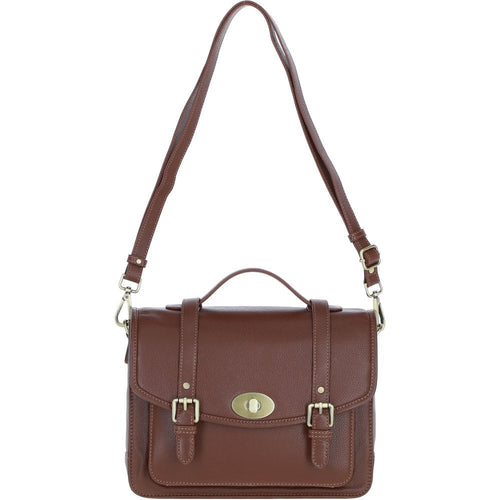 Large Leather Satchel - Tan