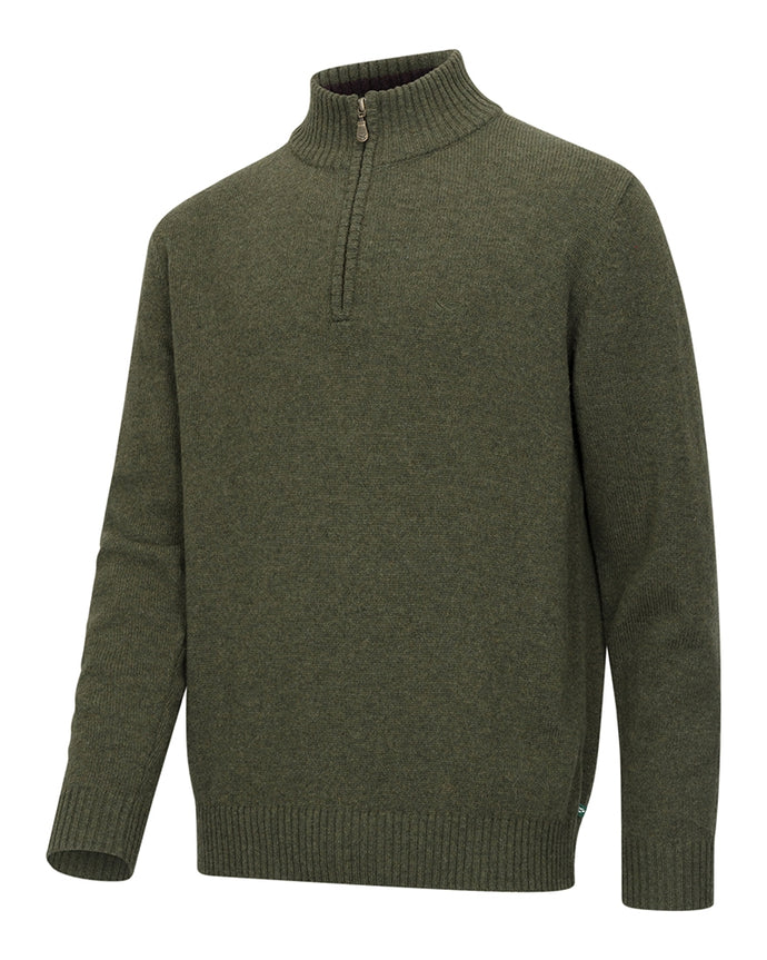 Lothian II 1/4 Zip Pullover - Olive Marl