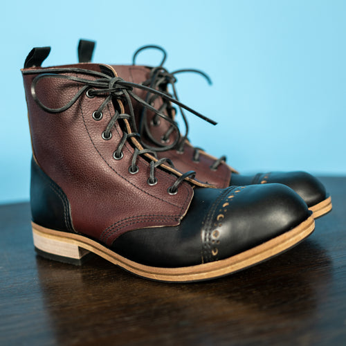 Handmade Town and Country Black/Ox - Blood Leather Boots
