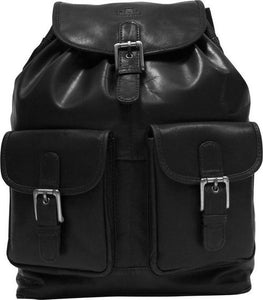 Rowallan Black Leather Backpack