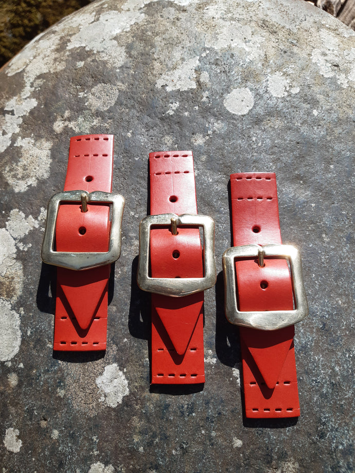 Herd of Sporrans - Red Leather Kilt Straps Set Of Three