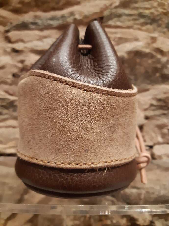 Handmade Dark Brown - Mocha Urban Hide Leather Coin Pouch