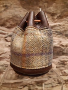 Handmade - Dark Brown Leather Drawstring Coin Pouch