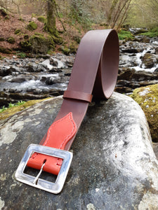 Herd of Sporrans - Handcrafted Brown/Red Leather Kilt Belt