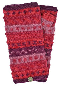 Hand Knit Wrist Warmers - Berries