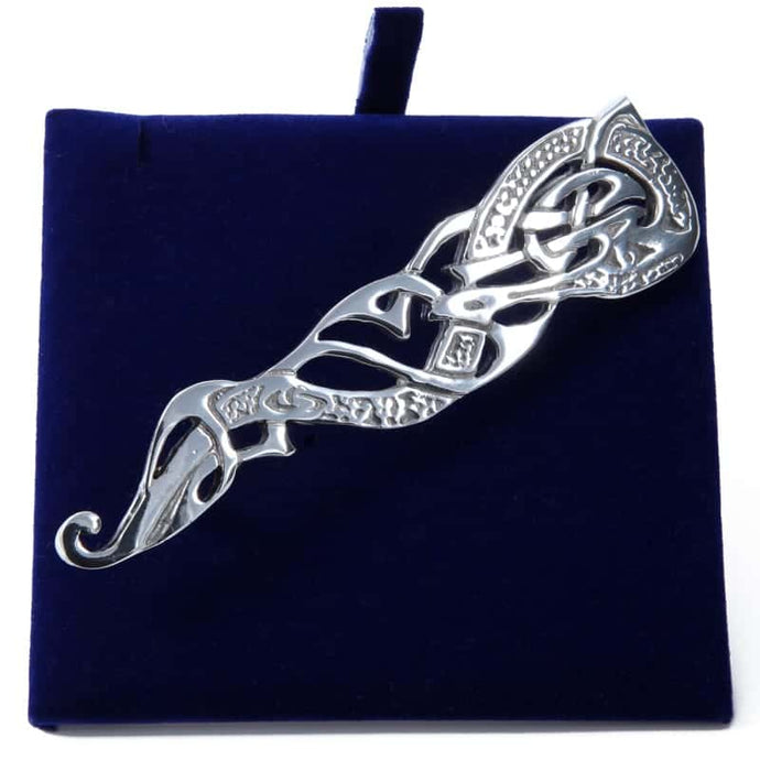 Handmade Celtic Serpent Pewter Kilt Pin