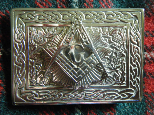 Handmade Scottish Kilt Belt Buckle Pewter Masonic