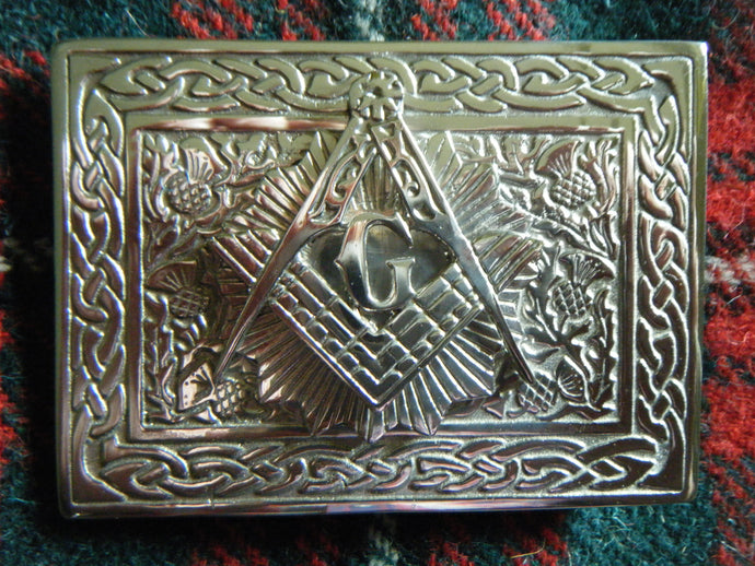 Handmade Kilt Belt Buckle Pewter Masonic