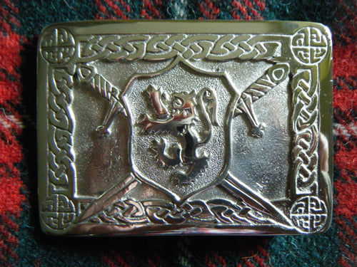 Handmade Rampant Lion Kilt Belt Buckle Pewter