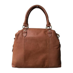 Tan Leather Twin Buckle Bag