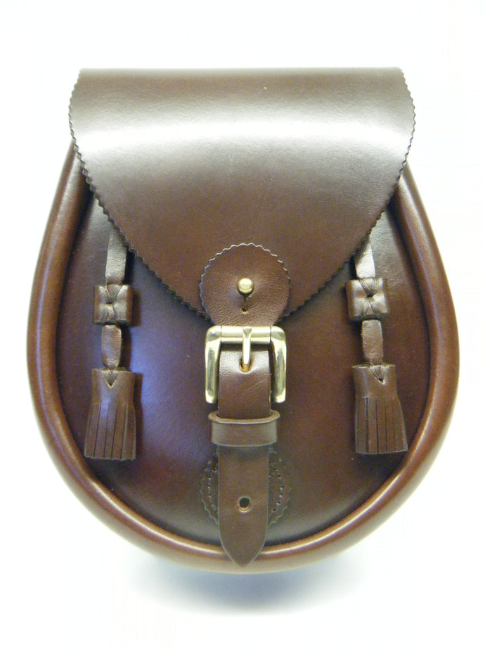 Herd of Sporrans - Handcrafted Brown Buckle & Tassels Leather Lomond Sporran