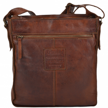 Gents Vintage Wash Leather Bag - Rust