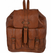 Vintage Wash Leather Rucksack - Rust