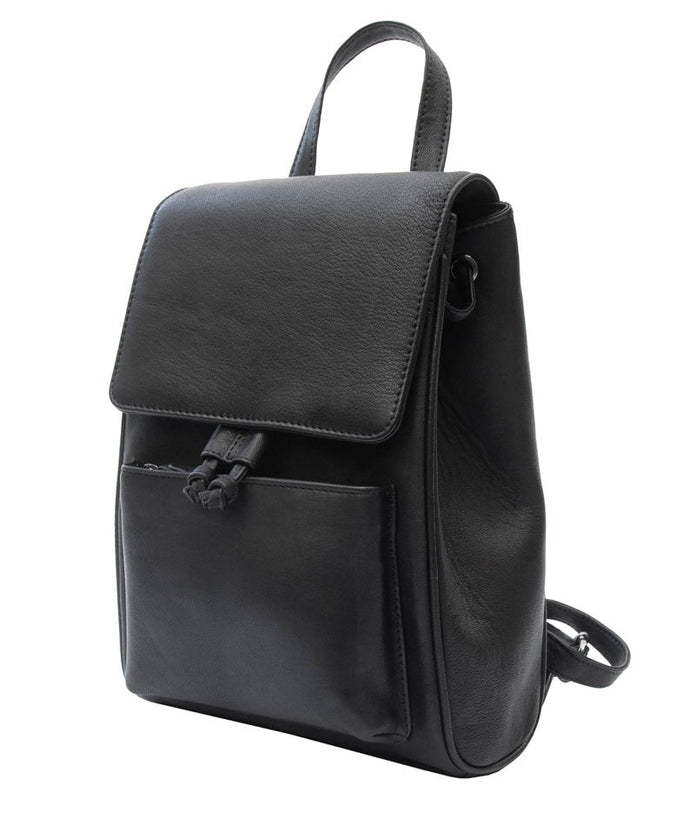 Leather Backpack / Rucksack - Black