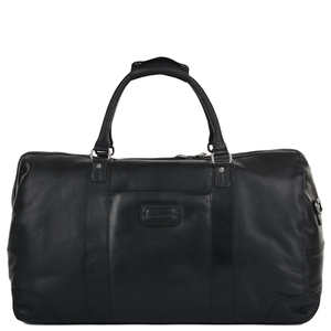 Black Leather Travel - Holdall Bag