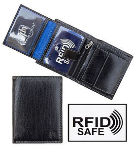 Gents Black Leather Wallet - RFID