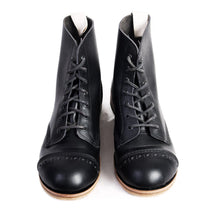 Handmade Town and Country Black Leather  Boots
