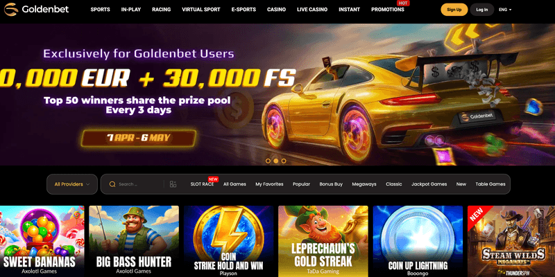 Goldenbet Casino homepage