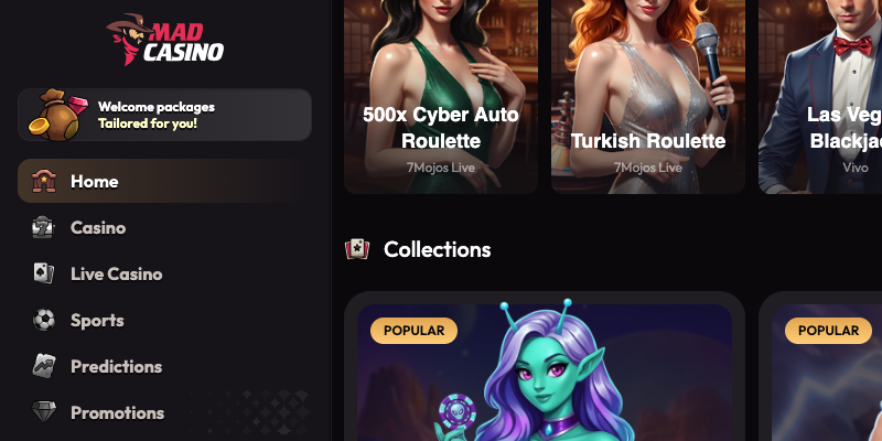 MadCasino homepage